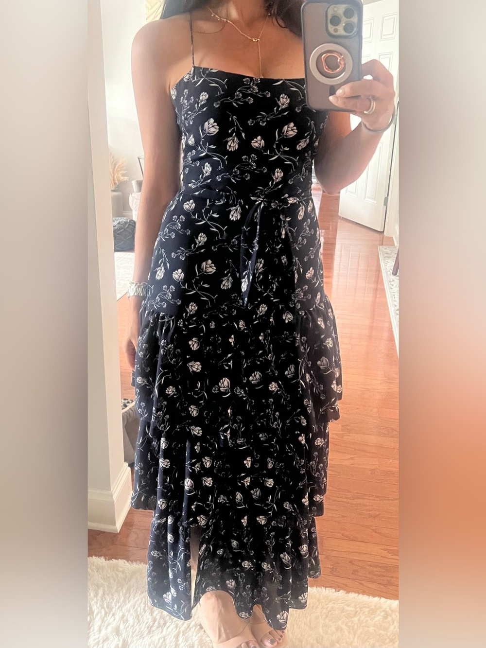 Floral Navy Floral Tiered Sundress